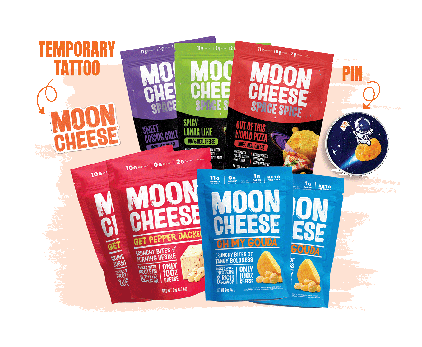 100% Cheese Snacks, High in Protein | Moon Cheese